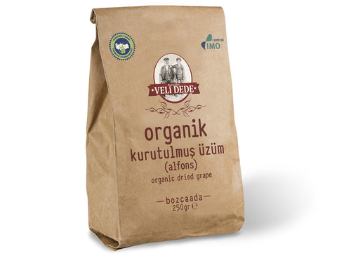 Organik Kurutulmuş Alfons Üzümü, 250gr.