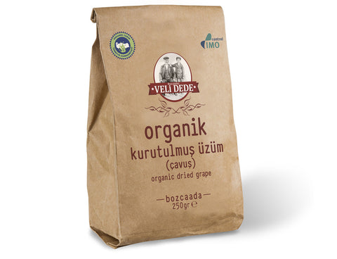 Organik Kurutulmuş Bozcaada Çavuş Üzümü, 250gr.